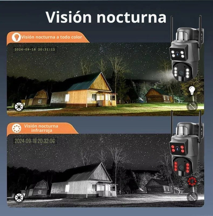 Cámara Solar Inteligente 4G con Doble Lente y Audio Bidireccional (Gris)