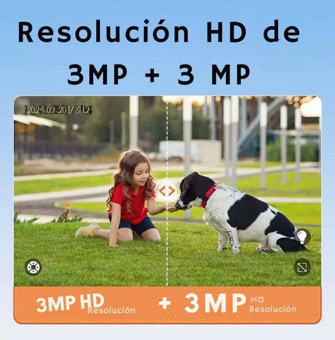 Cámara Solar Inteligente 4G con Doble Lente y Audio Bidireccional (Gris)