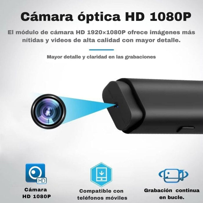 Mini Cámara de Vigilancia USB 1080P con Audio Integrado
