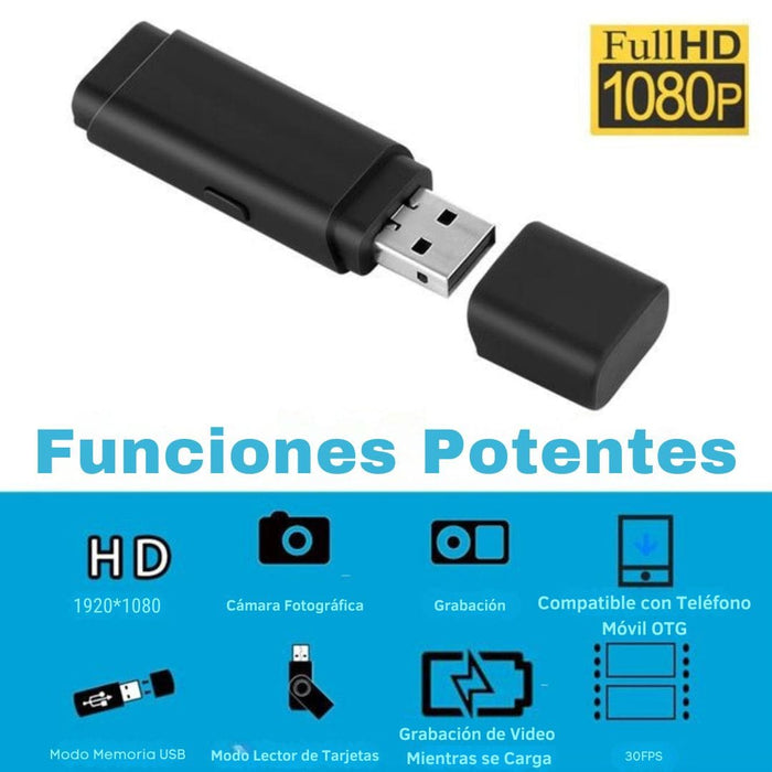 Mini Cámara de Vigilancia USB 1080P con Audio Integrado